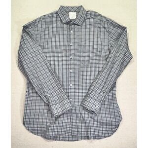 BILLY REID Men's XXL Button Plaid Dress Shirt Long Sleeve MADE IN ITALY